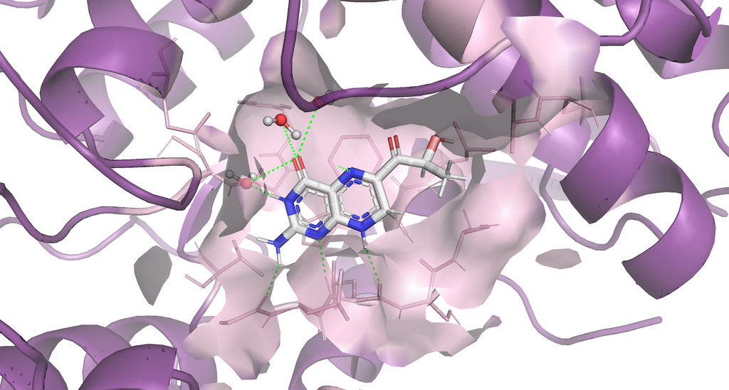 Molekül in der Bindetasche eines Zielproteins