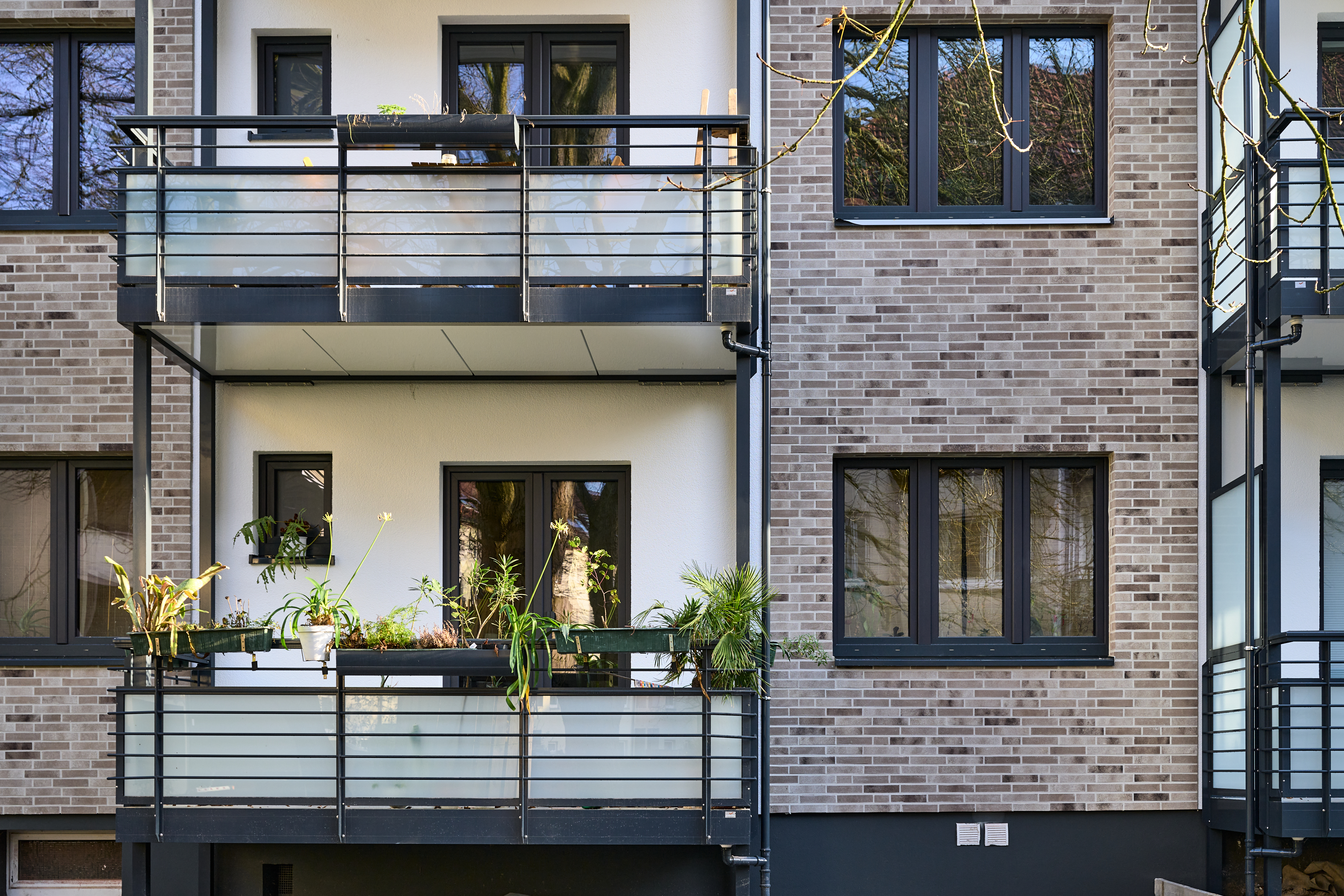 Die Backsteinoptik der Fassade konnte bei der Modernisierung erhalten bleiben.
