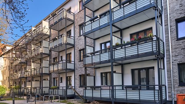 Modernisiertes Mietwohngebäude der Wichern Bau- und Batreuungsgesellschaft