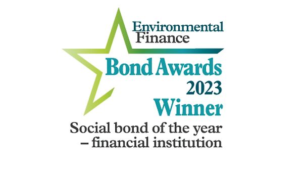 Environtmental Finance Bond Awards 2023 Winner - Social bond of the year - financial institution