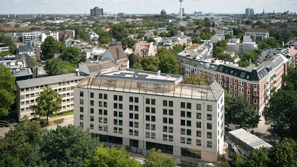 Haspa-Azubiwohnheim YoungUrbanLiving aus der Luft