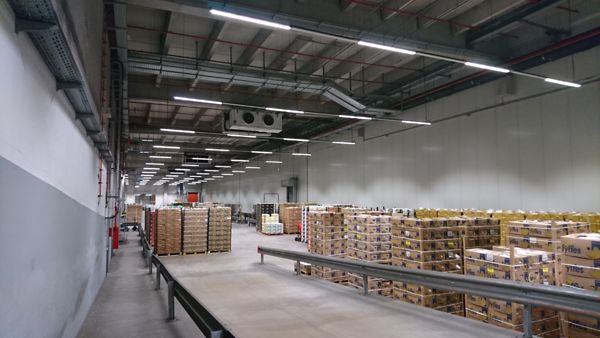 Rekonditionierungsbereich der HHLA, in dem das Obst gelagert, umgepackt und ggf. auch behandelt wird